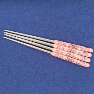 Kirby Chopsticks 4 Piece/2 Sets Pink & Stainless Steel